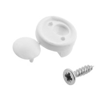 Зеркалодержатель пласт. для мебели белый с шур. (8 шт) - пакет   127525  Tech-KREP