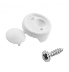 Зеркалодержатель пласт. для мебели белый с шур. (8 шт) - пакет   127525  Tech-KREP