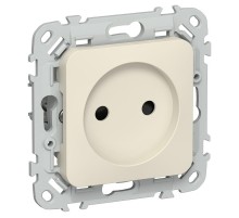 FLITE Розетка без заземления со шторками быстрозажимные клеммы 10А РСш01-1-ФлСл сливочный  FI-R13-10-1-K86  IEK