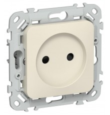FLITE Розетка без заземления со шторками 10А РСш01-0-ФлСл сливочный  FI-R13-10-K86  IEK