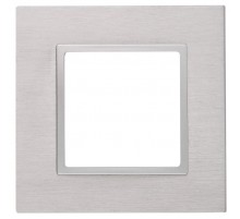 14-5201-03 Рамка на 1 пост, металл, Эра Elegance, алюминий+алюм  Б0034541  ЭРА