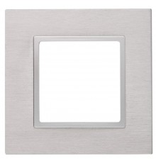 14-5201-03 Рамка на 1 пост, металл, Эра Elegance, алюминий+алюм  Б0034541  ЭРА