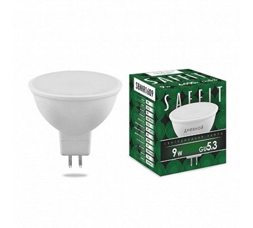 Лампа светодиодная SBMR1609 9W 6400K 230V GU5.3 MR16  55086  SAFFIT