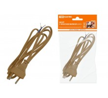 Шнур с плоской вилкой ШУ02 ШВВП 2х0,75мм2 1,7 м. бронза  SQ1305-0013  TDM