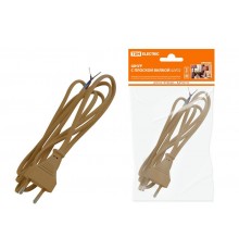 Шнур с плоской вилкой ШУ02 ШВВП 2х0,75мм2 1,7 м. бронза  SQ1305-0013  TDM