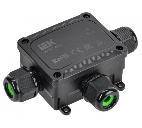 Коробка распределительная герметичная WTP-402 3 ввода M25 IP68 137х95х43мм 3 клеммы до 6 мм.кв.   UWB10-T-450-41-03-68  IEK