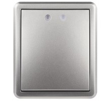 Выключатель Эксперт 11-1202-03 с подсветкой IP20 10АХ-250В ОУ Алюминий  Б0063041  ЭРА