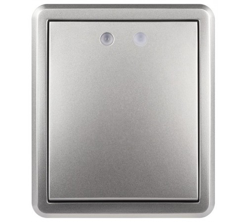 Выключатель Эксперт 11-1202-03 с подсветкой IP20 10АХ-250В ОУ Алюминий  Б0063041  ЭРА