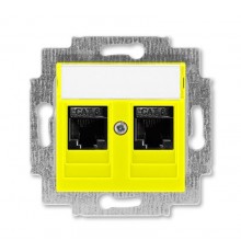 ABB Levit Жёлтый Розетка комп. 2-ая 2хRJ45 категория 6  5014H-A61018 64W  2CHH296118A6064  ABB