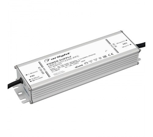 Блок питания ARPV-UH12240-PFC (12V, 20.0A, 240W) (Arlight, IP67 Металл, 7 лет)  024271(1)  Arlight