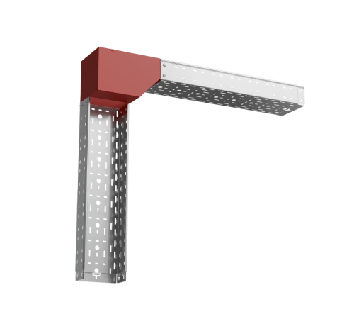 Угол вертикальный внешний R 100х300 мм с разворотом трассы на 90 град "ПЛЮС"  VLPDplus90-100-300-R  КМ-профиль