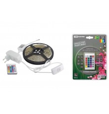 Комплект светодиодной ленты SMD5050-30 LED/м-12 В-7,2 Вт/м-IP20-RGB (5 м), 24 Вт, IR-контроллер   SQ0331-0226  TDM