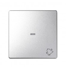 Simon 82 Клавиша с пиктограммой "звонок" для выключателя одноклавишного с подсветкой, S82 Detail алюминий  8200015-093  Simon