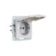 BRITE Розетка с заземлением со шторками с кр. 16А IP44 РСбш10-3-44-БрА алюминий  BR-R16-16-44-K47  IEK