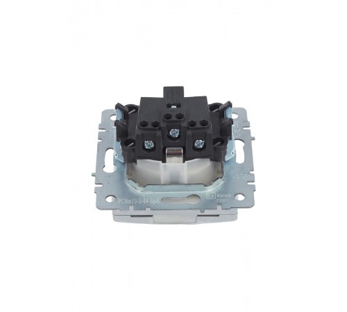 BRITE Розетка с заземлением со шторками с кр. 16А IP44 РСбш10-3-44-БрА алюминий  BR-R16-16-44-K47  IEK