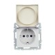 BRITE Розетка с заземлением со шторками с кр. 16А IP44 РСбш10-3-44-БрА алюминий  BR-R16-16-44-K47  IEK