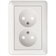W59 Белый Розетка 2-ая без заземления (в сборе)  RS16-254-18  SE