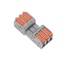 Клемма СМК 222-423R проходная разъемная 3 полюса серая 0,2-2,5/4мм (40 шт/уп)  07-5263  REXANT