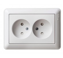 W59 Белый Розетка 2-ая без заземления (в сборе)  RS16-254-18  SE