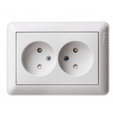 W59 Белый Розетка 2-ая без заземления (в сборе)  RS16-254-18  SE