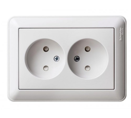 W59 Белый Розетка 2-ая без заземления (в сборе)  RS16-254-18  SE