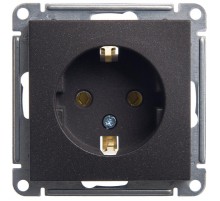 W59 Черный бархат Розетка с заземлением без шторок, 16А  RS16-154-6-86  SE