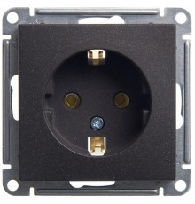 W59 Черный бархат Розетка с заземлением без шторок, 16А  RS16-154-6-86  SE
