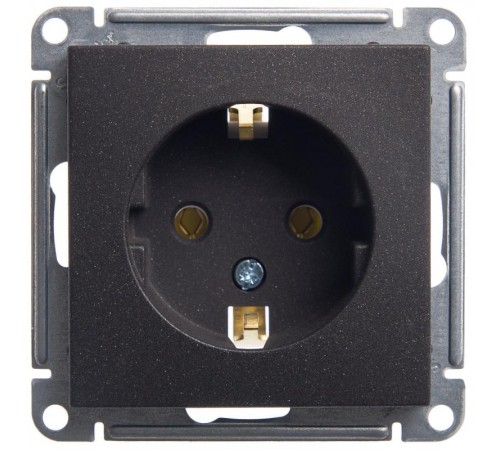 W59 Черный бархат Розетка с заземлением без шторок, 16А  RS16-154-6-86  SE
