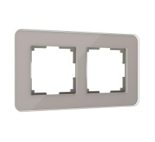 W0022417/ Рамка на 2 поста Elite (дымчатый, стекло)  a057875  Werkel
