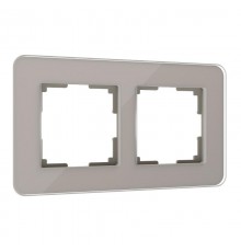 W0022417/ Рамка на 2 поста Elite (дымчатый, стекло)  a057875  Werkel