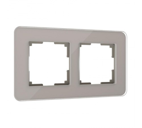W0022417/ Рамка на 2 поста Elite (дымчатый, стекло)  a057875  Werkel