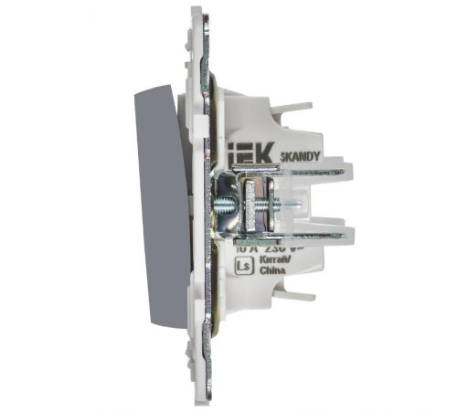 SKANDY Выключатель 1-клавишный проходной 10А SK-V02Gr серый  SK-V12-0-10-K03  IEK