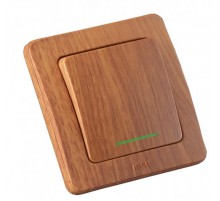 Переключатель скрытой установки, одноклавишный, с индикацией, цвет дуб  ВС10-362-05  HEGEL