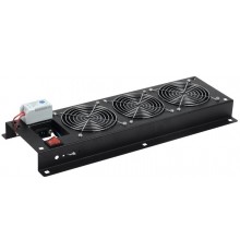 Вентиляторная панель с выключателем и термостатом 3 модуля черная  FM05-32M  ITK