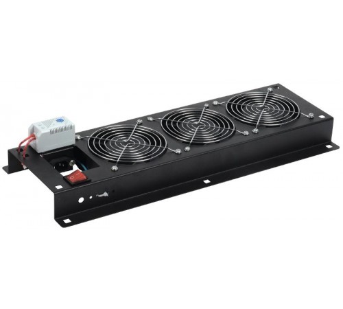 Вентиляторная панель с выключателем и термостатом 3 модуля черная  FM05-32M  ITK