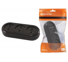 Розеточная колодка 3 гнезда 2П 16А макс. "Ретро" 250B (карболит)  SQ1806-0104  TDM