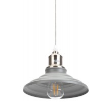 Светильник подвесной PL4 GR/SN металл, E27, max 60W, d203 мм, шагрень серый/сатин никель  Б0037448  ЭРА