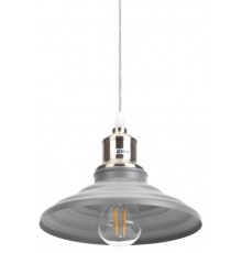 Светильник подвесной PL4 GR/SN металл, E27, max 60W, d203 мм, шагрень серый/сатин никель  Б0037448  ЭРА