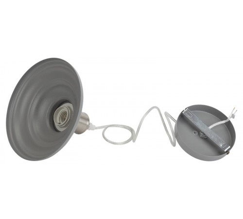 Светильник подвесной PL4 GR/SN металл, E27, max 60W, d203 мм, шагрень серый/сатин никель  Б0037448  ЭРА