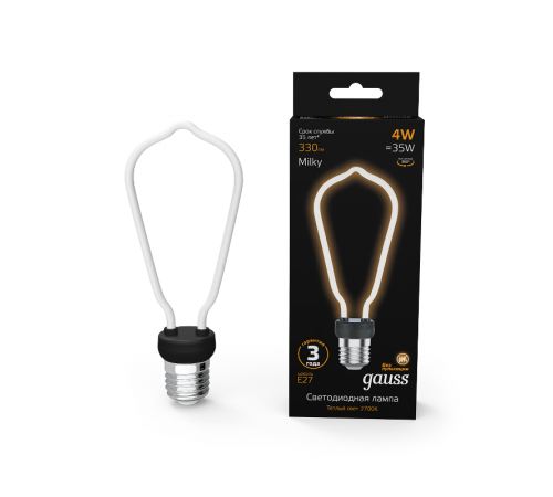 Лампа светодиодная LED Filament Bulbless ST64 Milky E27 4W 330lm 2700K 64*165mm 1/10/100  1005802104  Gauss