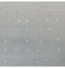 Дождь (занавес) 2х1,5м, прозрачный ПВХ, IP44, мерцающий Flashing, 150LED Белые, 15 нитей, 10LED/нить  235-515  NEON-NIGHT