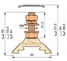 Клемма HD70/22.F8.31.1 1шпилька  1SNA295401R2300  TE
