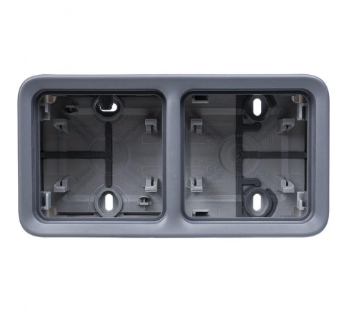 Plexo Серый Коробка 2-ая для наружного монтажа горизонтальная IP55  069672  Legrand