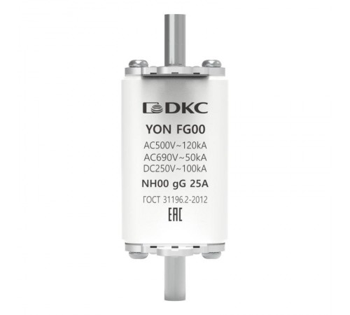 Предохранитель YON ножевого типа FG00 с одинарной индикацией 25А  1FG00-0025  DKC