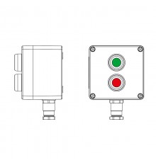 Взрывозащищенный пост управления из полиэстера CPE-P-03-(1xP1G(11)-1xP1R(11))-1xKH2MHK(C)1Ex d e IIC Т5 Gb / Ex tb IIIC T95°C DbIP66/КЗ  2231.031.22.