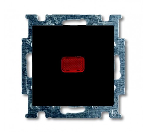 ABB Basic 55 Шато (чёрный) Выключатель кнопочный с полем для надписи  1413-0-1097   2CKA001413A1097  ABB