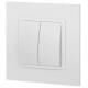 14-1106-01 Переключатель двойной, 10АХ-250В, IP20, Эра Elegance, белый  Б0034243  ЭРА