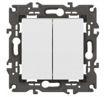 14-1106-01 Переключатель двойной, 10АХ-250В, IP20, Эра Elegance, белый  Б0034243  ЭРА