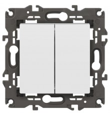 14-1106-01 Переключатель двойной, 10АХ-250В, IP20, Эра Elegance, белый  Б0034243  ЭРА