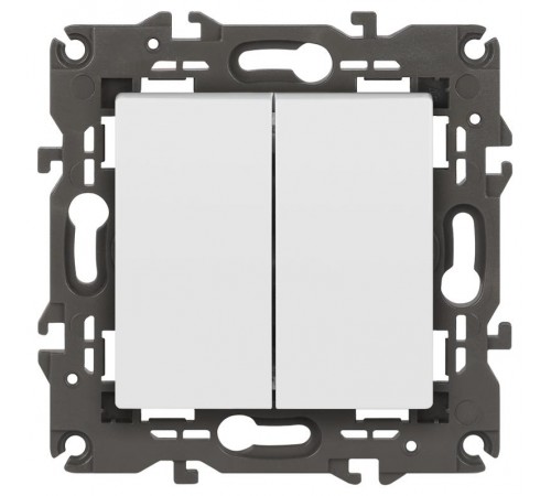 14-1106-01 Переключатель двойной, 10АХ-250В, IP20, Эра Elegance, белый  Б0034243  ЭРА